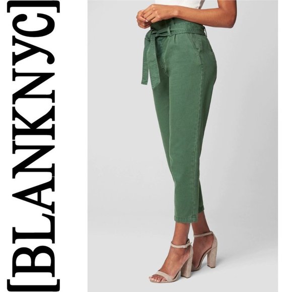NEW BLANKNYC Paperbag Jogger Waist Tapered Pants Size 25 in Color Secret Garden - Picture 3 of 9